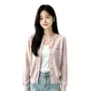 Nuevo Cárdigan de Punto con Botones Coloridos Bordados Ropa Exterior para Mujer Estilo Coreano Conjunto Top de Punto Dopamina Corazón Ropa Exterior