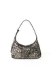 Moda Estilo Japonês e Coreano Design Retrô Estampa de Leopardo Bolsa de Axila Feminina Nova Material de Lona Bolsa de Ombro Portátil de Alta Qualidade