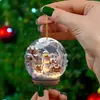 Adorno de Bola de Cristal Acrílico 2D de Muñeco de Nieve Navideño Decoración de Copo de Nieve de Estilo Único Exquisito Colgante de Bola