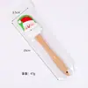 Espátula de Silicona Transfronteriza de Amazon con Mango de Madera, Espátula Color Crema, Espátula Navideña, Cuchillo Mezclador para Mantequilla, Espátula para Hornear