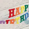 Faixa Feliz Aniversário de Feltro Guirlanda de Primeiro Aniversário Decoração de Festa Decoração Pendurada Arranjo de Cena Adereços para Fotos