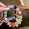 Pulsera de Cristal Natural, Dulce Colorido, Pulsera Natural de Múltiples Tesoros para Mujer, Pulsera de Diseño Original, Pulsera de Cristal Rosa