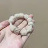 2025 Nova Faixa de Cabeça de Pelúcia com Strass Elástico Prendedor de Cabelo Peludo Prendedor de Cabelo Feminino Faixa de Cabeça Acessórios de Cabelo Outono e Inverno