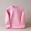 Camiseta Base Cálida de Forro Polar para Niños y Niñas 2026, Top de una Sola Capa de Polar de Cuello Medio, Ropa de Casa de Manga Larga para Niñas y Estudiantes