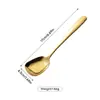 Colher de cabeça quadrada com fundo plano feita de aço inoxidável 304, elegante e atraente, adequada para uso doméstico, colher fofa para sorvete e sobremesas