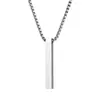 Collar de Acero Inoxidable de Venta Caliente Transfronteriza, Moderno y Sencillo, Cadena Larga Versátil Hip-Hop para Suéter para Hombres y Mujeres, Joyería de Columna Cuadrada al por Mayor