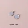 Colgante Redondo Ovalado con Borde Dorado Incrustado que Conserva el Color Ojo de Gato Accesorios para Pendientes Pulsera Joyería DIY