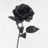 Rosa Negra Gótico Escuro Flor Artificial Preto e Branco Vermelho Dia Das Bruxas Decorativo Flor Falsa Transfronteiriça Única Flor de Seda Flor Falsa