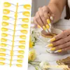 Extensões de Unha Brancas Pontiagudas Longas Estilo Francês, Color Sólida, Press-On, 24 Peças, Tamanhos Variados, Formato de Tira, Atacado