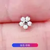 Pendiente de aleación de titanio F136 transfronterizo flor incrustada 5A circonita clavo para cartílago G23 titanio joyería para perforación corporal accesorios clavo para labio