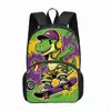 Mochila Escolar Nova Transfronteiriça Temu para Alunos do Ensino Fundamental 16 polegadas Estilo Hip-Hop Desenho Animado Impressa Mochila de Grande Capacidade Redutora de Peso