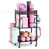 Armazenamento de Equipamentos Esportivos Transfronteiriço Tapete de Yoga Rack de Armazenamento de Basquete Rolo Móvel para Halteres Rack de Armazenamento para Ginásio