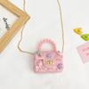 Bolsa para Meninas Haonna Silicone Cor Doce Moda Infantil Ombro Transversal Bolsa de Mão Mini Desenho Animado Armazenamento