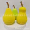 Xuanzi Novo Produto Caixa com 4 Compartimentos em Formato de Fruta para Esponjas de Maquiagem, Uso Duplo para Aplicação Seca e Úmida, Esponja de Pera e Abacate