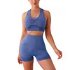 Conjunto de Dos Piezas de Chaleco Deportivo y Shorts para Fitness Transfronterizo, Control de Abdomen, Transpirable, Elástico, Pantalones tipo Durazno que Levantan Glúteos, Set de Yoga de Secado Rápido