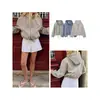 Fábrica de Ropa para Mujer Transfronteriza Venta al por Mayor 2026 Moda Estilo Casual Rayas con Capucha Cintura con Cordón Cierre de Cremallera Chaqueta Abrigo