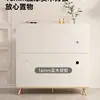 Armário de Chá de Madeira Maciça Aparador de Luxo Leve Armário Simples de Preparo Armário Lateral Integrado de Parede Armazenamento de Sala de Estar Armário Lateral Armário de Café
