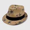 Sombrero de Paja de Papel de Ala Pequeña de Venta Caliente para Hombre Europeo y Americano, Sombrero de Sol de Paja de Verano, Sombrero de Sol de Playa con Estampado de Palmera