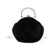 Bolso de Hombro de Felpa Bolso de Mano para Mujer Bolso Cruzado Cadena Bolso para Teléfono Móvil Combinable Moda Pequeño Bolso Redondo Bolso con Pinza de Orejas de Conejo