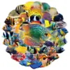 50 Pegatinas Transparentes de Peces Ornamentales Tropicales para Decoración, Cuaderno Hecho a Mano, Computadora, Maleta, Refrigerador, Dispensador de Agua Materiales DIY