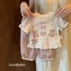 Roupa Infantil Coreana Verão Roupa de Bebê Menina 2025 Novo Estilo Camiseta para Meninas Calças Anti-Mosquito Conjunto de Duas Peças para Crianças Pequenas e Médias