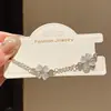 Collar de Trébol de la Suerte con Piedra Ojo de Gato y Circonita Estilo Lujo Ligero, Pulsera Dulce Exquisita y de Moda, Accesorio de Mano Versátil con Diseño de Nicho