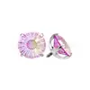 Aretes de Aleación de Titanio F136 con Base Redonda y Engaste de Garras, Circonita Rueda de la Fortuna 5A, Tornillos de Hilo Interno para Cartílago Auricular, Tornillos para Cartílago Auricular, Piercings para Labio, Accesorios para Oreja