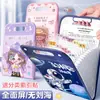Bolsa de órgano portátil de 13 capas con soporte para papel de prueba de gran capacidad, bolsa de almacenamiento con linda carpeta vertical con broche de dibujos animados