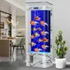 Nuevo Tanque de Peces Sala de Estar Integrado Curvado en Caliente Montado en Pared Vertical Acuario Casero de Pie Vidrio Ecológico Tanque para Peces Dorados
