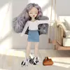 Suspensórios de soldado de brinquedo moda altura 30cm plástico soldado bebê corpo gordo com camiseta roupas personalizadas troca