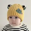Gorros para Bebés y Niños Pequeños para Otoño e Invierno Engrosados Lindos de Rana para Bebé Niño y Niña Gorros de Lana Tejida a Prueba de Viento y Cálidos