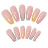 Nuevo Parche de Uñas Arcoíris Desmontable Portátil Estilo Francés Cyber Celebridad Arte de Uñas Terminado Uña Postiza Uña Larga