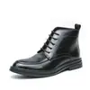 Botas Martin de punta para hombre transfronterizas, Zapatos de cuero de caña alta formales de negocios estilo británico, Botas de cuero de caña media para hombre de talla grande