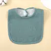 Baberito para Saliva de Bebé, Estilo Delgado de Verano, Un Lado Tela Crepé, Un Lado Felpa, Babero en Forma de U, Babero Absorbente para Berrinches de Bebé