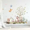 BR93785 adesivos de parede autoadesivos de animais pequenos da selva de contos de fadas de desenho animado, adesivos decorativos para parede de fundo de sala de estar, quarto, cômodo