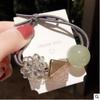 Diadema estilo coreano Dongdaemun diadema femenina goma elástica lazo cuerda para el cabello moño alto celebridad de internet coleta cubierta de cuero diadema tocado