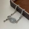 Plata de Ley S925 Vintage Martillado Zakiram O Pulsera Nacional de Moda Versátil de Gama Alta Moda Industria Pesada Diseño de Nicho