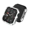 Funda galvanizada de una sola fila con incrustaciones de diamantes para Apple Watch Series 10, funda protectora integrada de un solo diamante
