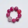 Pulsera de Cuarzo Rosa Rosa Natural con Lazo Rojo Belleza para Mujer, Moda Casual Versátil Pulsera Lluvia Flor de Cerezo Venta al por Mayor
