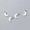 Prata S925 Prata Lisa Simples Lua Pingente Pingente Pulseira Acessórios com Contas Artesanal Acessórios DIY S0859