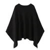 Top de Punto Holgado Tipo Capa con Cuello Redondo para Mujer, Estilo Europeo y Americano, Otoño 2025 6860