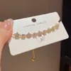 Pulsera de estilo francés de lujo ligero, exquisita, de moda, con circonitas completas, diseño de estrella extraíble, única y elegante con un toque de alta gama, joyería súper brillante