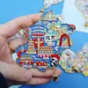 Imanes de Nevera Metálicos Repujados de Monumentos de Ciudad Mapa de Rutas Nacionales Tendencia Nacional Imanes de Nevera Souvenirs Estilo Chino Imanes de Nevera en Stock