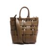 Bolso tejido para mujer, elegante, de gran capacidad, con diseño cruzado, de alta gama, con textura de nicho, para uso diario.