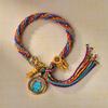 Cuerda de Mano Xizang Tejida a Mano Recurrente Cuerda de Mano Pequeña Pulsera Thangka Cuerda Thangka Dios de la Riqueza Madre Verde Zakilam