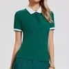 [Conjunto de Tenis] Polo de Solapa Manga Corta para Mujer Falda Plisada Anti-Exposición Moda Golf Deportiva Conjunto de Dos Piezas