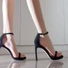 Nuevas Sandalias de Plataforma Impermeables de Tacón Alto Estilo Celebridad de Internet para Verano 2025, Sexy y Versátiles, Tacón de Aguja de 12 cm, Color Plateado, para Mujer