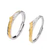Rizhao Jinshan Anillo Color Oro 18K Plata 999 Material Pareja Diseño de Nicho Sentido para Enviar a Novia