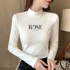 2846 # Camiseta de Manga Larga para Mujer Algodón Puro Cuello Alto (Toma real) (95 Algodón 5 Spandex) (Añadir 2Xl/3Xl)