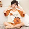 Pijama de Verão para Meninas, Algodão Penteado Manga Curta Estilo Fino 2026 Conjunto de Verão para Crianças Meninas, Roupa de Casa para Crianças Maiores